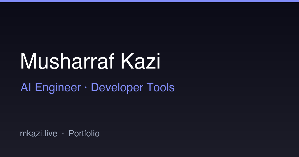 Preview of the Kazi Musharraf ai engineering portfolio